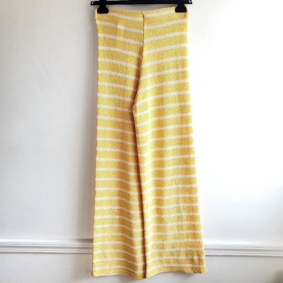 New Zara Rustic Striped Knit High Waist Blogger Favorite Resortwear Pants Small - Picture 9 of 12